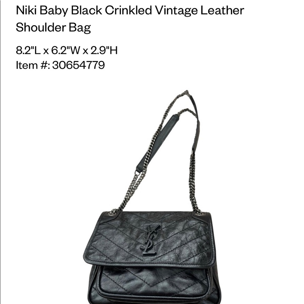 Saint Laurent
Niki Baby Black Crinkled Vintage Leather Shoulder Bag